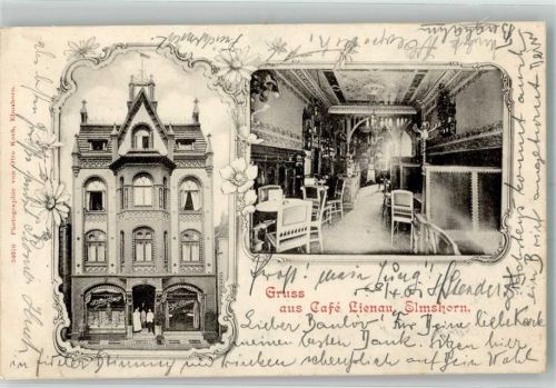 25335 W2200 Elmshorn 1901 Foto AK Cafe Lienau Kaffeestube