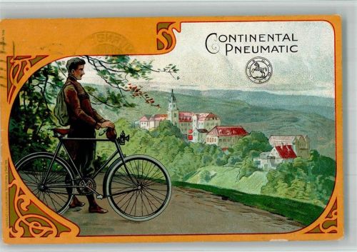 1906 Pneumatic Fahrrad Jugendstil Lithographie