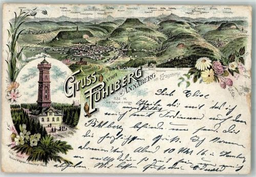 Annaberg-Buchholz 1897 Pöhlberg-Aussichtsturm Erzgebirge