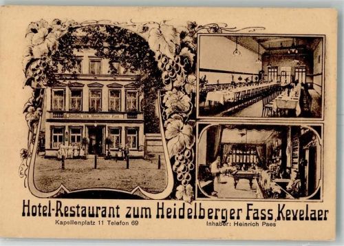 Kevelaer Hotel-Gasthaus zum Heidelberger Fass Gaststube Billard Festsaal