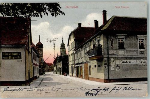 99628 O5232 Buttstädt 1910 - Neue Straße Gasthaus zum Hirsch Emailleschilder
