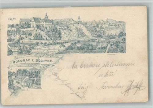 Bechyne Bechin 1898 BOAKC Vorläufer Lithographie