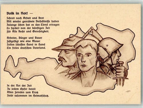 Volk in Not , schreit nach Arbeit und Brote steht zusammen im Heimatschutz Österreich Nr. 2