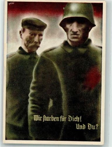 1935 Zwei tote Landser des 1. Weltkrieges Wir starben für Euch! Und Du?
