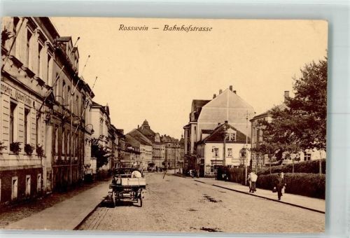 Roßwein 1920 Bahnhofstraße Gasthaus Kronprinz