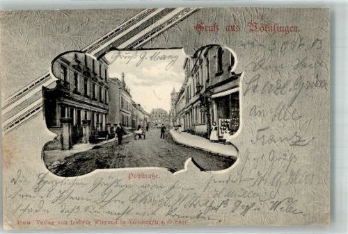 Völklingen 1903 Poststrasse Bahnpost Metz-Frankfurt Zug 143