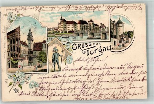 Torgau 1895 Vorläufer Ritter Schlosstor Schlosshof Verlag Ottmar Zieher-München