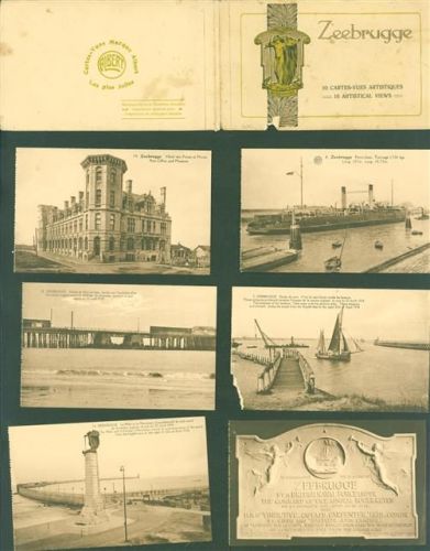 Zeebrugge Lot mit 10 AK Originalumschlag