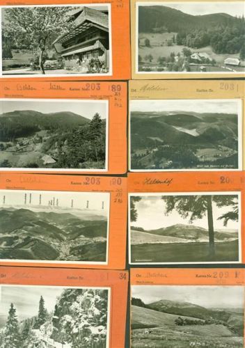 79677 W7869 Belchen im Schwarzwald Lot mit 38 AK Musterkarten Original aus Metzarchiv Bestellvorgänge und Auflagenzahlen