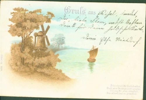 Luckenwalde 1901 Korkrelief Verlag E.B. & C.i.B.Eduard Büttner 9571 Windmühle ort Ort lt. Stempel