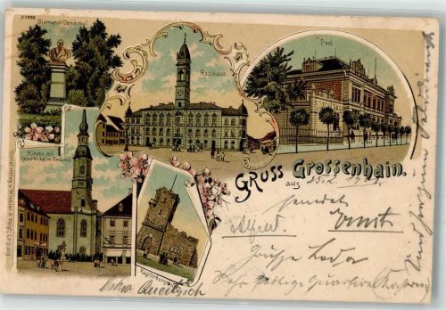Großenhain 1901 Kupferbergturm Bismarck-Denkmal Rathaus Post
