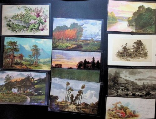Lot mit 19 AK Künstlerkarten Landschaften