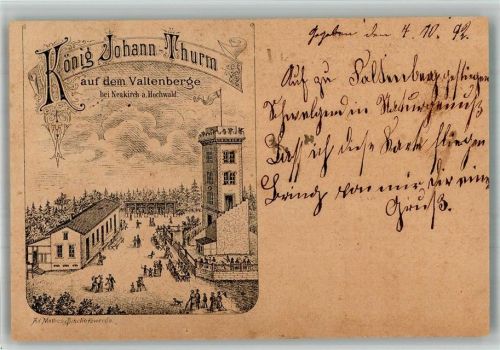 Neukirch 1892 Vorläufer Druck 1880 - 1889 Lithographie König Johann-Turm Valtenberg