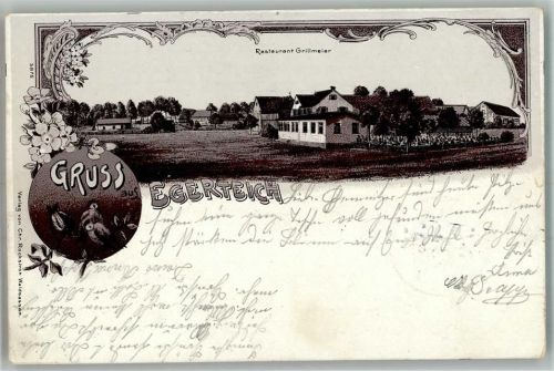 Egerteich 1903 Lithographie Gasthaus Grillmeier