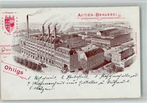 W5650 Ohligs Das Werk , Wappen Brauerei 1900 BOAKC