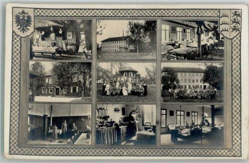 Langenargen Genesungsheim Weiss Wappen Mehrbildkarte Passepartout