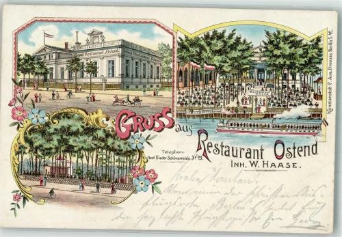 Niederschöneweide 1898 Gasthaus Ostend Gartenwirtschaft
