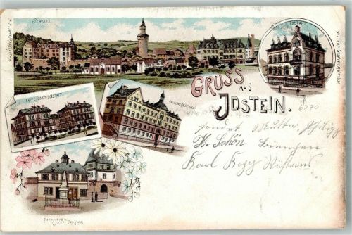 Idstein 1898 Schloss Rathaus Erziehungsanstalt Baugewerkschule Postamt