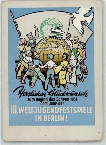 Berlin Mitte 1951 III. Weltjugenfestspiele AK