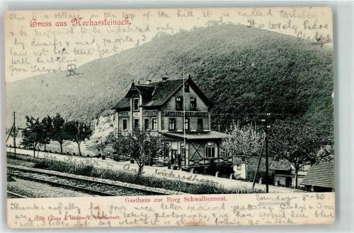 Neckarsteinach 1905 Gasthaus Burg Schwalbennest