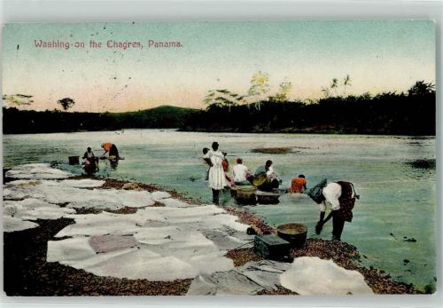 Panama City 1911 Washing on the Chagres Waschfrauen