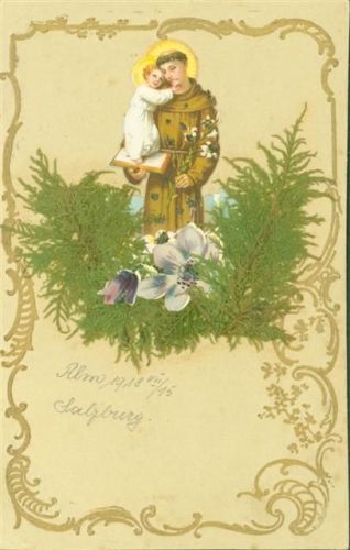 Salzburg 1918 echtes Grün Oblate mit Glimmer Ort handschriftlich