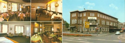 Papenburg Hotel Cafe Röttgers Innen- und Aussenansicht Klappkarte