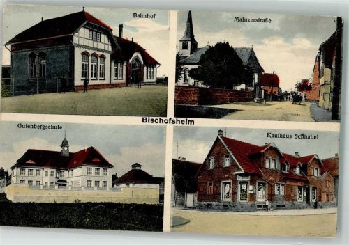 Bischofsheim Bahnpost Köln Zug 1289 28.6.28 Bahnhof Mainzerstraße Gutenbergschule