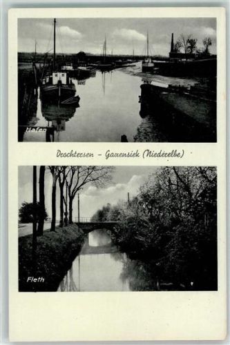 21706 W2168 Drochtersen - Hafen Fischerboot Fleth Gauensiek
