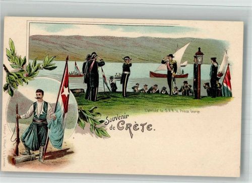 S.A.R. Prince George Ankuft Hafen Tracht Soldat Uniform Lithographie
