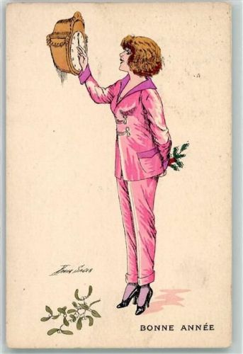 1922 A. Noyer Fantaisies Parisiennes Aquarelles Serie 84 - Wanduhr