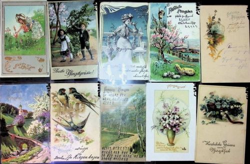 Lot mit 24 AK Pfingsten Posten 21 bis 100 AK