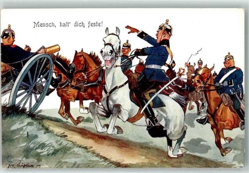 Mensch halt Dich feste Kavallerie Soldaten Uniform Kanone BKW I Nr 335-8