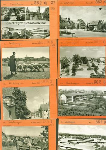 Laichingen Lot mit 13 AK Musterkarten Original aus Metzarchiv Bestellvorgänge und Auflagenzahlen