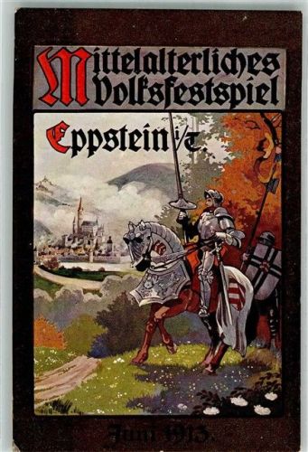 Eppstein Mittelalterliches Volksfestspiel Ritter Pferd Lanze Schild