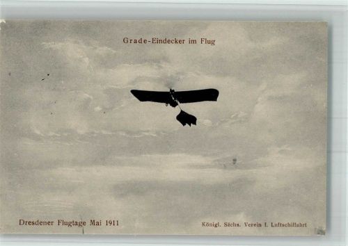 Dresden Mai 1911 Grade Eindecker im Flug