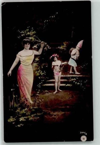Frau Kinder Zwerg Nr 344/8 NPG 1906