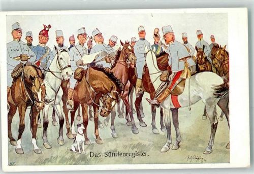 Das Sündenregister Soldaten Uniform Hund Kavallerie BKW I Nr 880-7 Schönpflug, F.