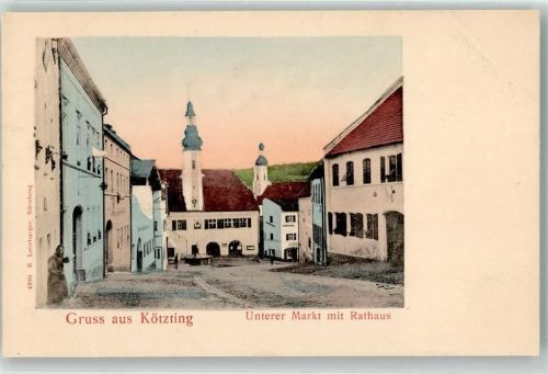 Bad Kötzting Unterer Markt mit Rathaus