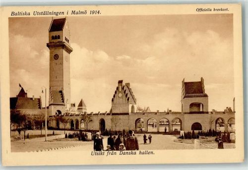 Malmö 1914 Baltiska Utställningen Utsikt fran Danska hallen