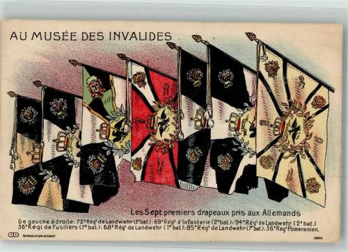 Paris Erbeutete deutsche Regimentsfahnen im Museum des Invalides