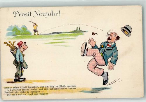 Humor Faulheit ist nicht zu besiegen, Spruch - Neujahr AK
