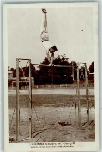 Mannheim Riesenfelge rückwärts mit Kreuzgriff Valentin Ernst Turnverein 1846 Privatfoto KEINE AK