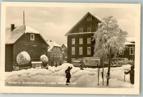 98701 O6309 Großbreitenbach Foto AK Gasthaus Schützenhof Winter