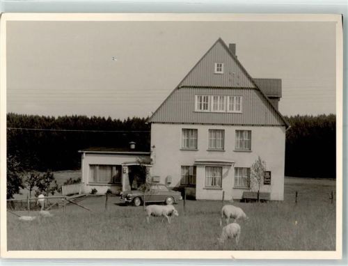 Benfe Gasthaus zum Ederkop Emailleschild Schafe VW 1600 Ort handschriftlich