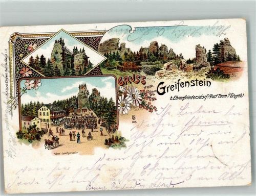 Ehrenfriedersdorf 1900 Gruss vom Greifenstein Hotel Greifenstein