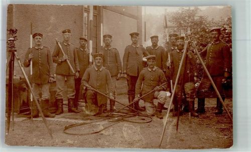 Vermessungstrupp mit Geräten Deutsches Heer WK I Foto AK