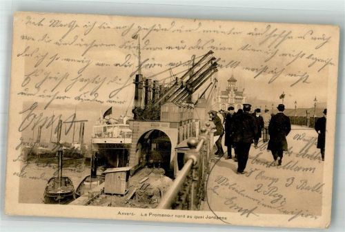Antwerpen 1914 Eisenbahn Hafen Feldpost WK I