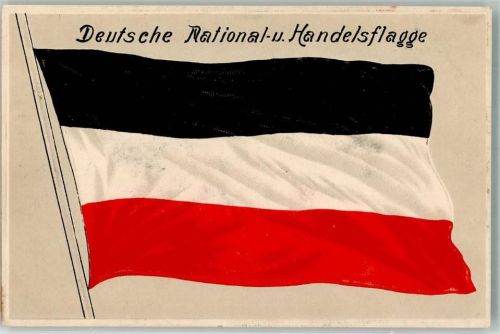 Schwarz-Weiß-Rot Kriegskarte an den Landsturmmann Fahne 1914 Prägedruck