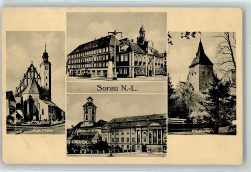 Sorau Ev. Kirche Wächterturm Rathaus Schloss